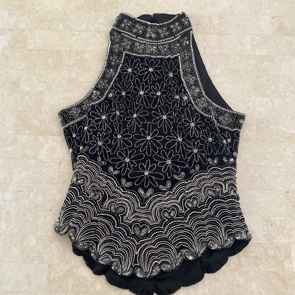 Beaded Sequin Going Out Top Halter y2k - Picture 2 of 4